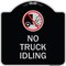 Signmission Driveway No Truck Idling W/ Graphic Heavy-Gauge Aluminum Sign, 18" x 18", BS-1818-24125 A-DES-BS-1818-24125 - alternate 1